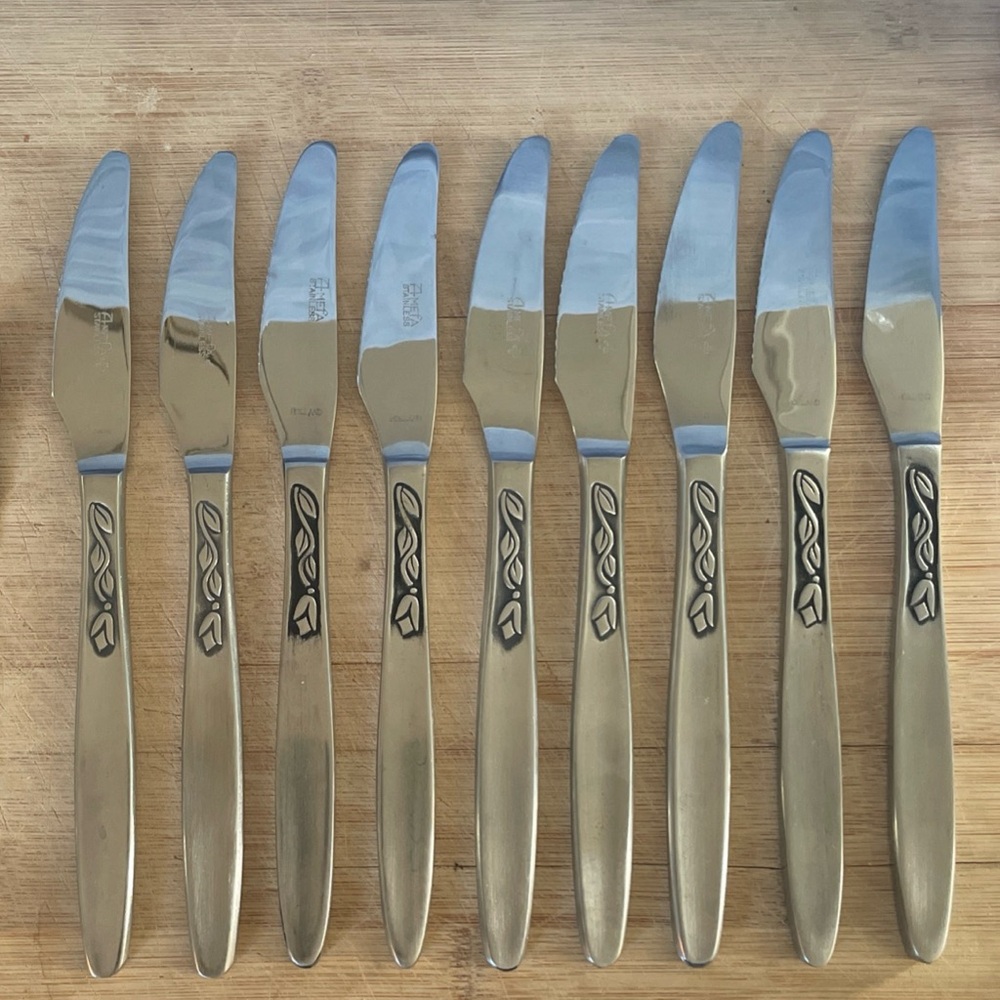 12 Pc Vintage Tulip Time by Amefa Stainless Steel | Dinner Knives EUC!!